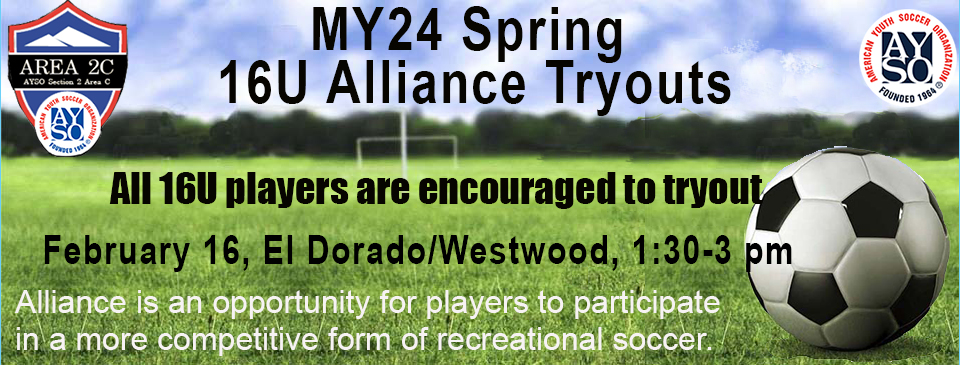 Area 2C Spring 16U Alliance Tryouts